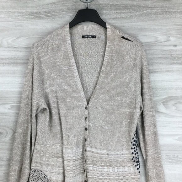 NIC+ZOE Grey Bustle Linen Blend Cardigan Long Line Women's XL - Picture 4 of 11